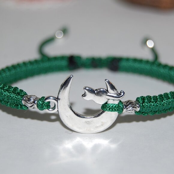 Moon Bracelet,Moon and Cat Bracelet,Drawstring Bracelet - Picture 2 of 2